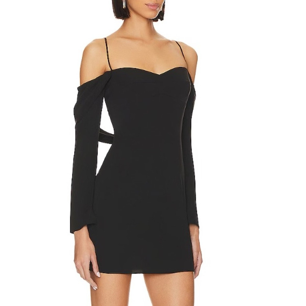 Elegant Black Off-Shoulder Amanda Uprichard Sims Dress